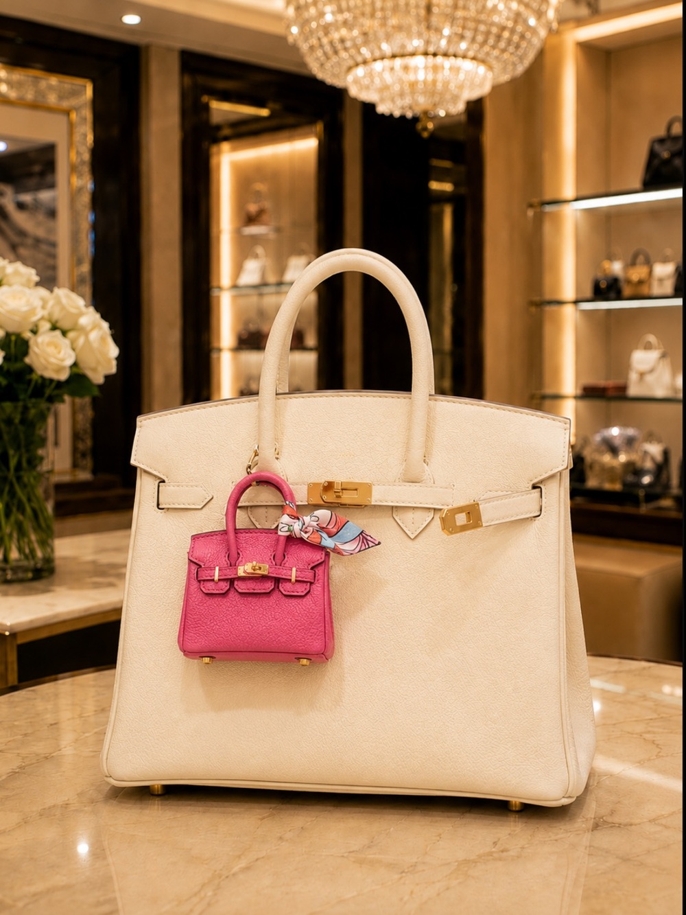 New Mini Birki Luxe Mini Handbag Hot Pink Bag Charm Quiet Luxury Elegant